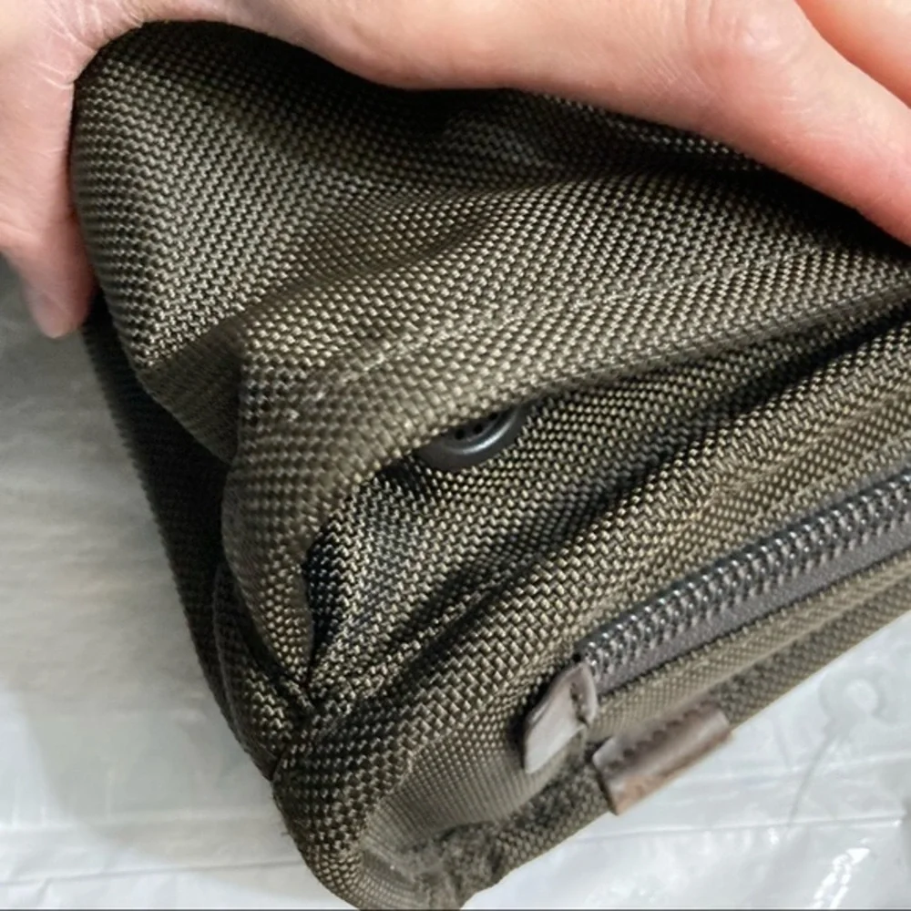 Tumi brown nylon leather combo briefcase laptop bag